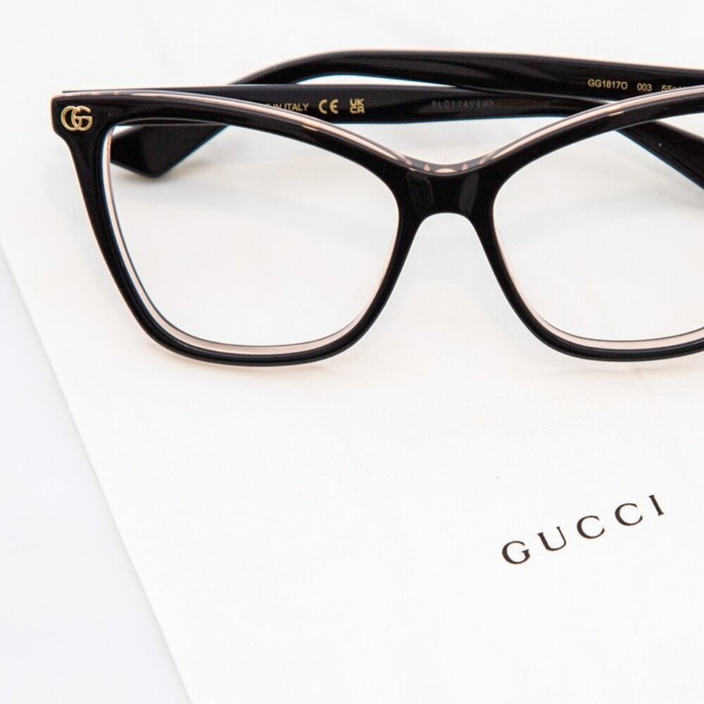 NWT Gucci GG1817O-003 Black 55mm Eyeglasses - Picture 6 of 7